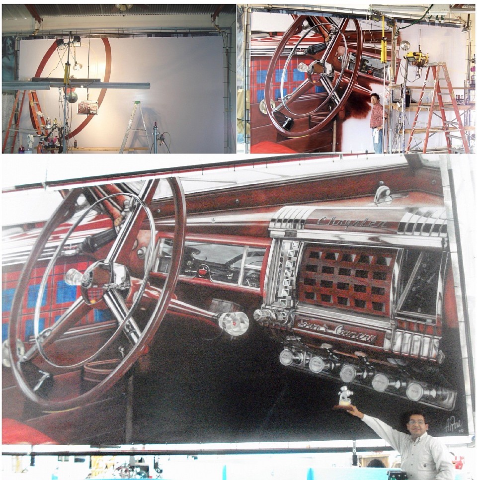 First International Airbrushing Competition, held on August 14, 2013, by the A.P.A. (Argentine Aerographers Association). Buenos Aires, Argentina. 1st Place entry in the Canvas Mural category, measuring 10 feet x 20 feet.